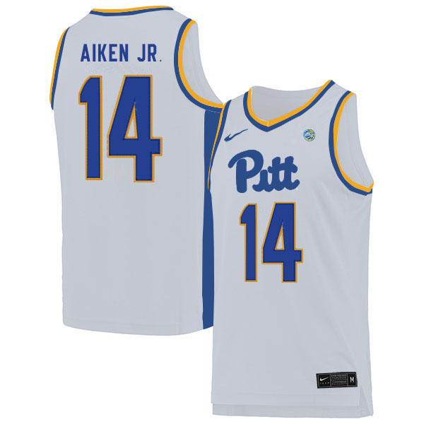 Men #14 Curtis Aiken Jr. Pitt Panthers College Basketball Jerseys Sale-White
